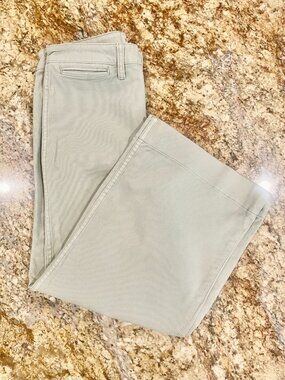 Madewell High-Waisted Wide Leg Cropped Pants – Soft Light – Green Size 29